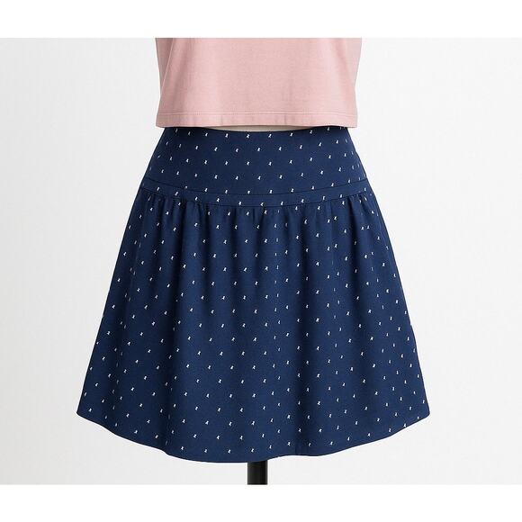 Gap Navy Blue Polka Dot Rayon Skirt Size 4 A-Line Flowy‎ Zip Back Boho - Picture 1 of 11